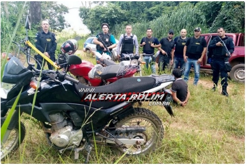 Após roubo na área rural de Nova Brasilândia, PM e PC prende dois suspeitos e recupera duas motos roubadas