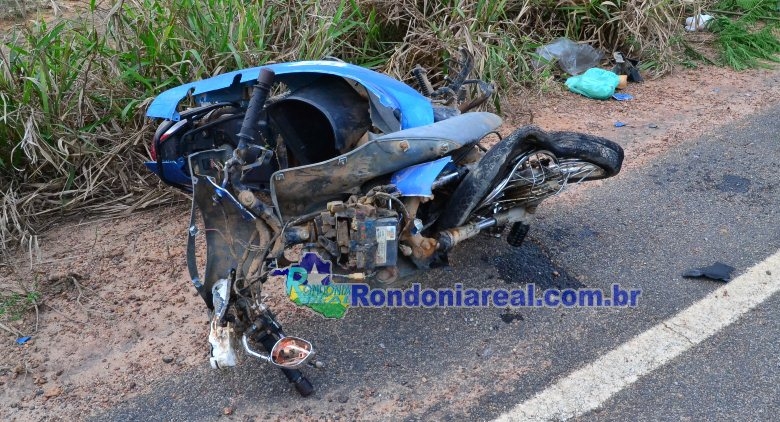 RO-205:Adolescente  morre após colisão entre moto e carro