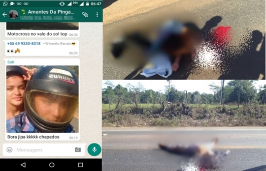 Casal morre logo após postar em grupo de WhatsApp que pegaria a BR ‘chapados’