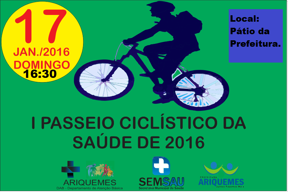 Ariquemes:Prefeitura realizará o 1º Passeio Ciclístico da Saúde de 2016