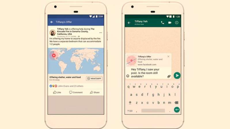 Alerta de desastres naturais do Facebook está chegando ao WhatsApp