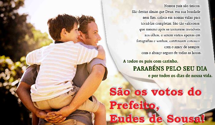 Rio Crespo:Feliz dia dos pais, são os voto do prefeito Eudes de Sousa