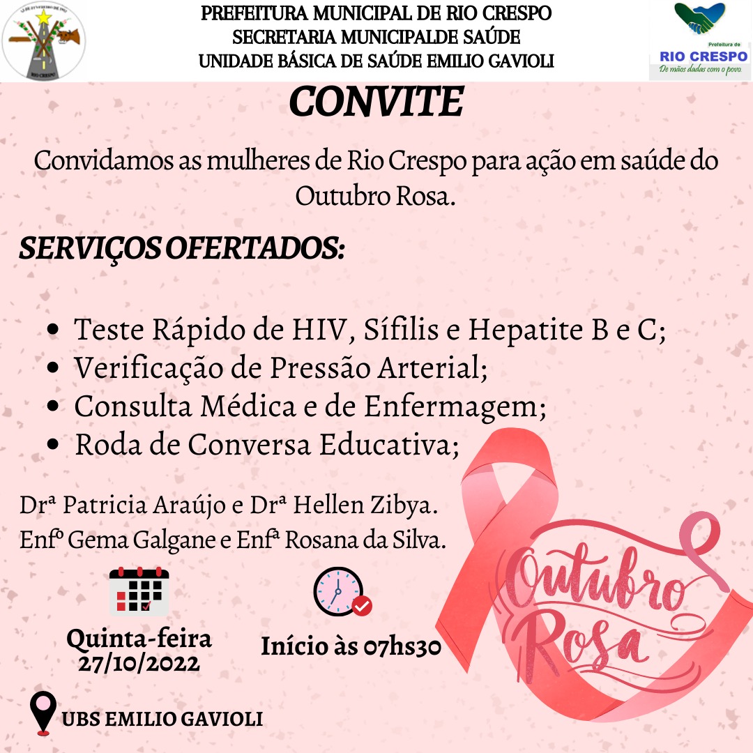 Secretaria de saúde realizará evento voltado ao “Outubro Rosa”