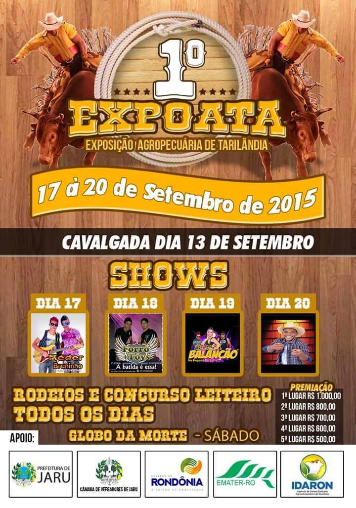 1° Expoata Exposição Agropecuária de Tarilândia de 17 a 20 de Setembro 2015